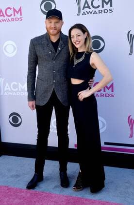 Recording artist Eric Paslay (L) and Natalie Harker attend the 52nd annual Academy of Country Music Awards held at T-Mobile Arena in Las Vegas, Nevada on April 2, 2017. The show will be telecast live on CBS.  LVP20170402271 JIMxRUYMEN