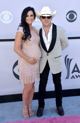 Singer Justin Moore (R) and Kate Moore attend the 52nd annual Academy of Country Music Awards held at T-Mobile Arena in Las Vegas, Nevada on April 2, 2017. The show will be telecast live on CBS.  LVP20170402320 JIMxRUYMEN