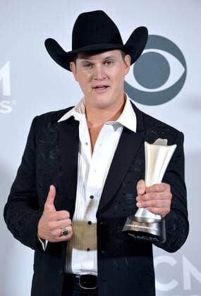 Recording artist Jon Pardi, winner of the New Male Vocalist of the Year award appears backstage during the 52nd annual Academy of Country Music Awards held at T-Mobile Arena in Las Vegas, Nevada on April 2, 2017. The show will be telecast live on CBS.  LVP20170402260 JIMxRUYMEN