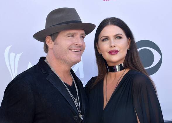 Recording artist Jerrod Niemann (L) and Morgan Petek attend the 52nd annual Academy of Country Music Awards held at T-Mobile Arena in Las Vegas, Nevada on April 2, 2017. The show will be telecast live on CBS.  LVP20170402373 JIMxRUYMEN