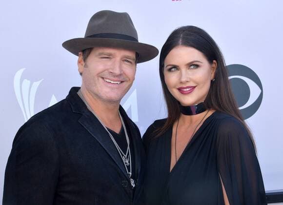 Recording artist Jerrod Niemann (L) and Morgan Petek attend the 52nd annual Academy of Country Music Awards held at T-Mobile Arena in Las Vegas, Nevada on April 2, 2017. The show will be telecast live on CBS.  LVP20170402374 JIMxRUYMEN