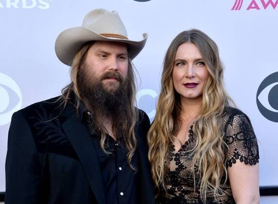 Recording artist Chris Stapleton (L) and Morgane Stapleton attend the 52nd annual Academy of Country Music Awards held at T-Mobile Arena in Las Vegas, Nevada on April 2, 2017. The show will be telecast live on CBS.  LVP20170402400 JIMxRUYMEN