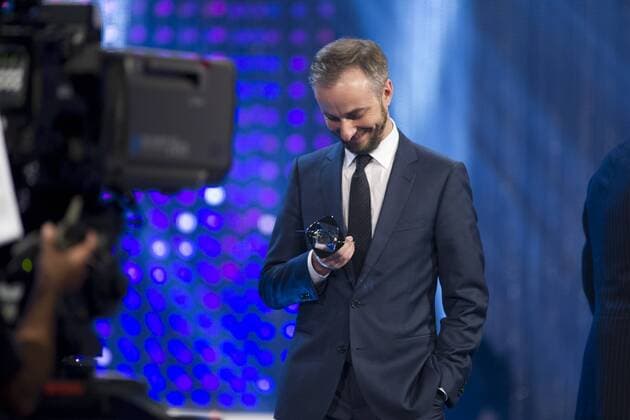 Preistraeger Jan BOEHMERMANN, Böhmermann, fuer Neo Magazin Royale - verafake und Einspielerschleife 53. Verleihung des Adolf-Grimme-Preises Adolf-Grimme-Preis Grimmepreis in Marl, 31.03.2017.