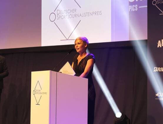 Deuetscher Sportjournalistenpreis in Hamburg Anett Sattler bei Sportjournalistenpreis im Grand Elysee Hotel Hamburg.