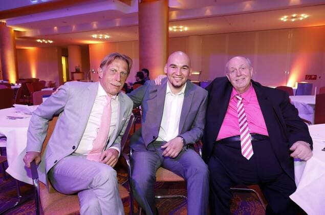 Deuetscher Sportjournalistenpreis in Hamburg Christoph Daum, Timur Stark, Reiner Calmund beim Sportjournalistenpreis im Grand Elyse Hotel Hamburg.