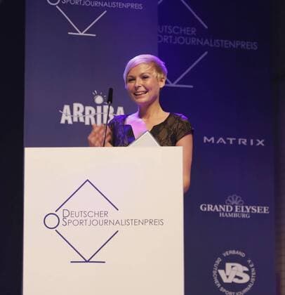 Deuetscher Sportjournalistenpreis in Hamburg Anett Sattler bei Sportjournalistenpreis im Grand Elysee Hotel Hamburg.