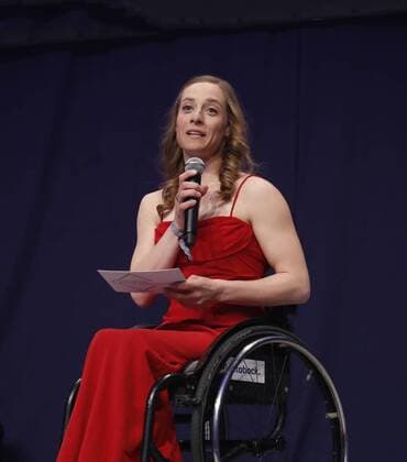 Deuetscher Sportjournalistenpreis in Hamburg Anna Schaffelhuber bei Sportjournalistenpreis im Grand Elysee Hotel Hamburg.