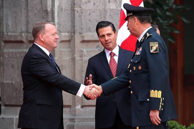 Nieto empfängt Rasmussen in Mexiko Stadt April 3, 2017 - Mexico - EUM20170403NAC28.JPG.CIUDAD DE MEXICO, President Presidente-EPN.- El presidente Enrique Pena Nieto, encabezo la ceremonia de bienvenida del primer ministro de Dinamarca, Lars Lokke Rasmussen, en el Patio de Honor del Palacio Nacional, 3 de abril de 2017. Foto: Agencia EL UNIVERSAL Lucia Godinez RCC. Mexico  - ZUMAu78_ 20170403_zaf_u78_064 Copyright: xLuciaxGodinezx