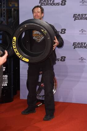 Evil Jared Hasselhoff bei der Fast & Furious 8 (The Fate of the Furious) im CineStar IMAX im Sony Center in Berlin am 04.04.2017