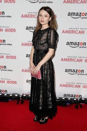 Australian actress and singer Emily Browning attends the American Gods UK TV Premiere held at One Marylebone in London. APRIL 6th 2017  MISx17725