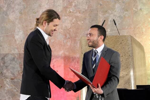 07.04.2017 ,Deutschland, Frankfurt am Main, Paulskirche Internationale Messe für Services und Technologien für Veranstaltungen Verleihung des Frankfurter Musikpreises an David Garrett mit Stadtrat Mike Josef