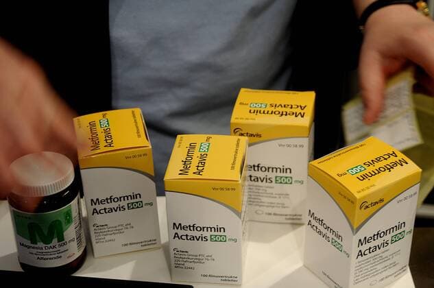 Kastrup_ Copenhagen_Denmark _08 .April 2017_ Metformin actavis 500 mg.medicne for diabites medicine at Apotek danish Kastrup pharmacy . (Photo. Francis Dean Deanpictures.) 
