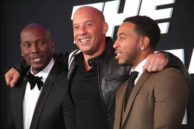 April 8, 2017 - New York, New York, U.S. - TYRESE GIBSON, VIN DIESEL, CHRIS LUDACRIS BRIDGES attend the World Premiere of The Fate of the Furious .Radio City Music Hall, NYC.April 8, 2017.Photos by , Photos Inc. New York U.S. - ZUMAms4_ 20170408_zaf_ms4_058 Copyright: xSoniaxMoskowitzx