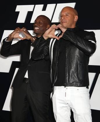 April 8, 2017 - New York, New York, U.S. - Actors TYRESE GIBSON and VIN DIESEL attend the New York Premiere of The Fate of the Furious held at Radio City Music Hall, New York U.S. - ZUMAk03_ 20170408_zaf_k03_254 Copyright: xNancyxKaszermanx