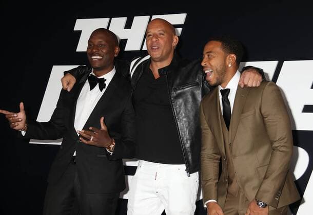 April 8, 2017 - New York, New York, U.S. - Actors TYRESE GIBSON, VIN DIESEL and CHRIS LUDACRIS BRIDGES attend the New York Premiere of The Fate of the Furious held at Radio City Music Hall, New York U.S. - ZUMAk03_ 20170408_zaf_k03_243 Copyright: xNancyxKaszermanx