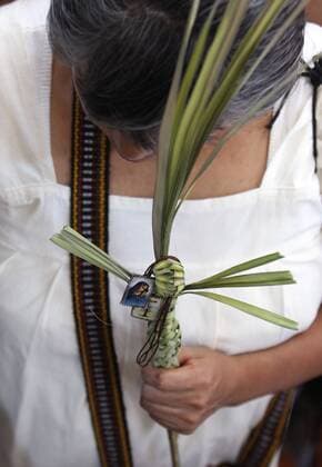 Mexican catholics take part in a Palm Sunday celebration at the Metropolitan Cathedral of Mexico City, Mexico, 09 April 2017. PALM SUNDAY IN MEXICO !ACHTUNG: NUR REDAKTIONELLE NUTZUNG!  Copyright: xAlexxCruzx MEX003 20170409-636273790211799343