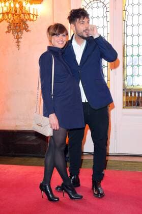 Nevio Passaro mit Freundin Verena Haber (schwanger) bei der Premiere zu dem Musical nach dem Disney-Film - Der Gloeckner von Notre Dame - im Theater des Westens, Kantstrasse, Berlin Copyright imago stock&people GmbH Tinkeres Datum: 09.04.2017 Musical Der Gloeckner von Notre Dame