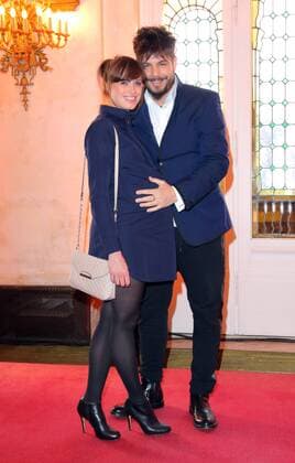 Nevio Passaro mit Freundin Verena Haber (schwanger) bei der Premiere zu dem Musical nach dem Disney-Film - Der Gloeckner von Notre Dame - im Theater des Westens, Kantstrasse, Berlin Copyright imago stock&people GmbH Tinkeres Datum: 09.04.2017 Musical Der Gloeckner von Notre Dame