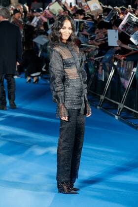 Actress Zoe Saldana poses for cameras during the Galaxy Carpet Event for the film Guardians of the Galaxy Vol. 2 at the Shin-toyosu Brillia Running Stadium on April 10, 2017, Tokyo, Japan. The cast members appeared on stage alongside Japanese voice actors to greet the fans. The world tour of this red carpet event continues worldwide, kicking off in Japan. The film will be release in Japan on May 12.  (gxta_guardiansofthegalaxy2vol023)