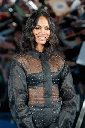 Actress Zoe Saldana poses for cameras during the Galaxy Carpet Event for the film Guardians of the Galaxy Vol. 2 at the Shin-toyosu Brillia Running Stadium on April 10, 2017, Tokyo, Japan. The cast members appeared on stage alongside Japanese voice actors to greet the fans. The world tour of this red carpet event continues worldwide, kicking off in Japan. The film will be release in Japan on May 12.  (gxta_guardiansofthegalaxy2vol024)