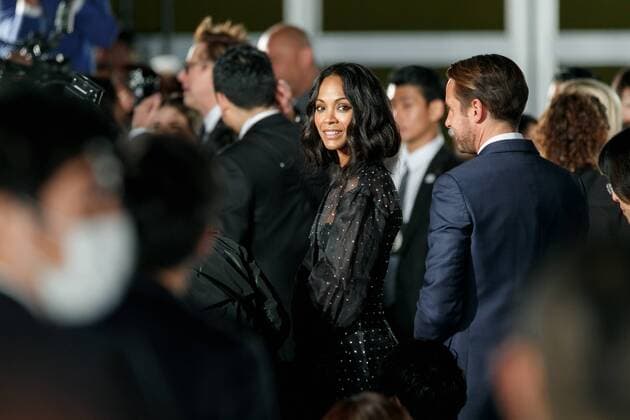 Actress Zoe Saldana attends the Galaxy Carpet Event for the film Guardians of the Galaxy Vol. 2 at the Shin-toyosu Brillia Running Stadium on April 10, 2017, Tokyo, Japan. The cast members appeared on stage alongside Japanese voice actors to greet the fans. The world tour of this red carpet event continues worldwide, kicking off in Japan. The film will be release in Japan on May 12.  (gxta_guardiansofthegalaxy2vol025)