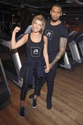 Sarah Nowak und Freund Dominic Harrison bei der Eröffnung des neuen John Reed Fitness Music Club in Wandsbek. Hamburg, 10.04.2017 Foto:xgbrcix xFuturexImage
