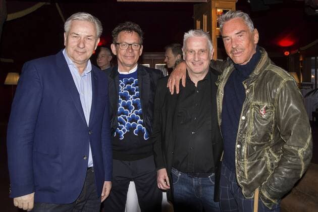 Klaus Wowereit, Frank Mutters, Jörn Kubicki und Wolfgang Joop bei der Premiere von Desiree Nick - Die letzte lebende Diseuse in der Bar Jeder Vernunft. Berlin, 11.04.2017 Foto:xK.xWernerx xFuturexImage