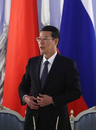 MOSCOW, RUSSIA - APRIL 12, 2017: Zhang Gaoli, Vice Premier of China s State Council, sign concluding documents at the 4th meeting of the Russian-Chinese Intergovernmental Commission for Investment Cooperation. Stanislav Krasilnikov TASS  TS047D2A