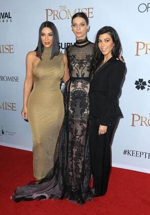 April 12, 2017 - Hollywood, CA, United States - 12 April 2017 - Hollywood, California - Kim Kardashian West, Angela Sarafyan, Kourtney Kardashian. Premiere Of Open Road Films The Promise held at TCL Chinese Theatre. Photo Credit: AdMedia Hollywood United States - ZUMAa123 20170412_zaa_a123_124 Copyright: xAdmediax