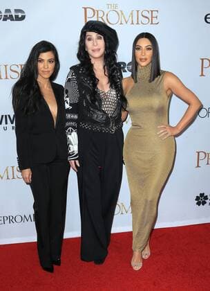April 12, 2017 - Hollywood, CA, United States - 12 April 2017 - Hollywood, California - Kourtney Kardashian, Cher, Kim Kardashian. Premiere Of Open Road Films The Promise held at TCL Chinese Theatre. Photo Credit: AdMedia Hollywood United States - ZUMAa123 20170412_zaa_a123_147 Copyright: xAdmediax