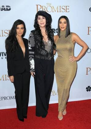 April 12, 2017 - Hollywood, CA, United States - 12 April 2017 - Hollywood, California - Kourtney Kardashian, Cher, Kim Kardashian. Premiere Of Open Road Films The Promise held at TCL Chinese Theatre. Photo Credit: AdMedia Hollywood United States - ZUMAa123 20170412_zaa_a123_148 Copyright: xAdmediax