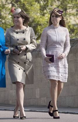 . 16 04 2017. London, United Kingdom. Princess Eugenie and Princess Beatrice arriving for the Easter Sunday church service at Windsor Castle, United Kingdom.  xStephenxLockx xi-Imagesx IIM-14899-0026
