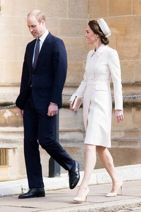 . 16 04 2017. London, United Kingdom. at The Duke and Duchess of Cambridge arriving at the Easter Sunday church service at Windsor Castle, United Kingdom.  xCPNAxPOOLxx xi-Imagesx IIM-14899-0054