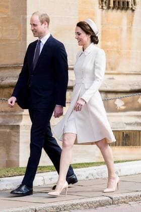 . 16 04 2017. London, United Kingdom. at The Duke and Duchess of Cambridge arriving at the Easter Sunday church service at Windsor Castle, United Kingdom.  xCPNAxPOOLxx xi-Imagesx IIM-14899-0056