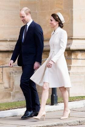 . 16 04 2017. London, United Kingdom. at The Duke and Duchess of Cambridge arriving at the Easter Sunday church service at Windsor Castle, United Kingdom.  xCPNAxPOOLxx xi-Imagesx IIM-14899-0057