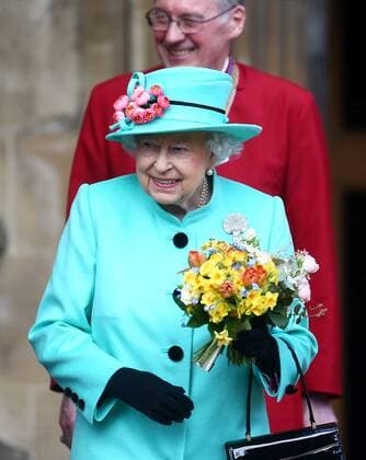 . 16 04 2017. London, United Kingdom. The Queen leaving the Easter Sunday church service at Windsor Castle, United Kingdom.  xCPNAxPOOLxx xi-Imagesx IIM-14899-0064