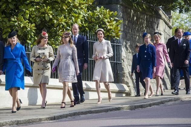 . 16 04 2017. London, United Kingdom. UK Royals arriving at the Easter Sunday church service at Windsor Castle, United Kingdom.  xi-Imagesx IIM-14899-0108