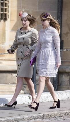 Bilder des Tages . 16 04 2017. London, United Kingdom. Princess s Eugenie and Beatrice arriving at the Easter Sunday church service at Windsor Castle, United Kingdom.  xi-Imagesx IIM-14899-0086