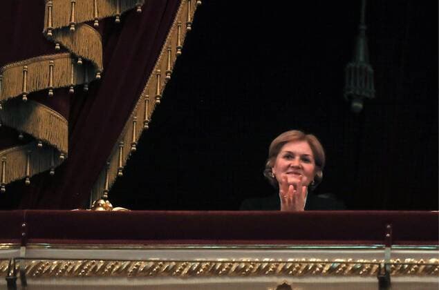 MOSCOW, RUSSIA - APRIL 17, 2017: Russia s Deputy Prime Minister Olga Golodets at the premiere of Valery Todorovsky s Bolshoi drama film about ballet, at the Bolshoi Theatre. Valery Sharifulin TASS  TS048899