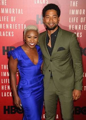 April 18, 2017 - New York, New York, U.S. - Actor JUSSIE SMOLLET and actress CYNTHIA ERIVO attend the New York Premiere of The Immortal Life of Henrietta Lacks held at the SVA Theater. New York U.S. - ZUMAk03_ 20170418_zaf_k03_183 Copyright: xNancyxKaszermanx