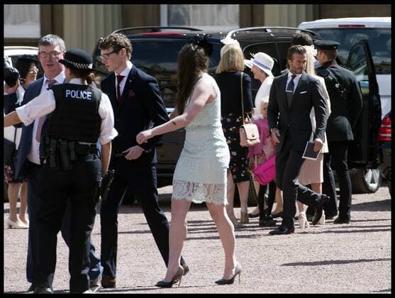. 19 04 2017. London, United Kingdom. Investiture. David Beckham seen in the quadrangle after his wife Victoria Beckham received her OBE from Prince William at Buckingham Palace  xi-Imagesx xPoolx IIM-14920-0028
