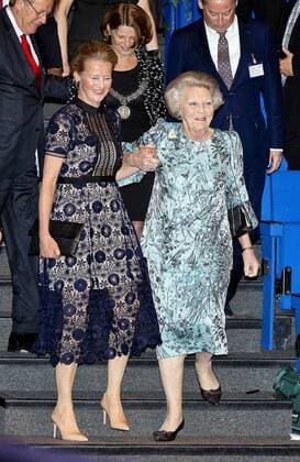 19-04-2017 Delft Princess Beatrix and Pirncess Mabel during the presentation of the 3rd Prince Friso engineering award at the TU Delft. With Dr Martin Baptist, senior scientist at Wageningen Marine Research; Dr Rolf Hut, researcher and lecturer at the TU Delft and Dr Rick Scholte, founder and managing director at Sorama B.V. Engineers who excel in expertise, capacity for innovation, social impact and entrepreneurship qualify for the annual Prince Friso engineers Price.  Copyright: xPPE WERFx