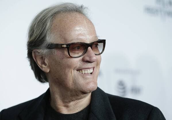 Peter Fonda arrives on the red carpet at the Clive Davis: The Soundtrack Of Our Lives Premiere at Radio City Music Hall on April 19, 2017 in New York City.  NYP20170419150 JOHNxANGELILLO