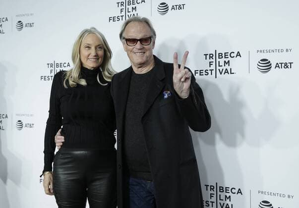 Peter Fonda arrives on the red carpet at the Clive Davis: The Soundtrack Of Our Lives Premiere at Radio City Music Hall on April 19, 2017 in New York City.  NYP20170419161 JOHNxANGELILLO
