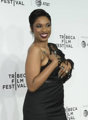 US: 2017 Tribeca film festival opening night Jennifer Hudson in Yves Saint Laurent attends movie Clive Davis: The Soundtrack Of Our Lives Premiere at Radio City Music Hall during Tribeca Film Festival opening night  LevxRadin