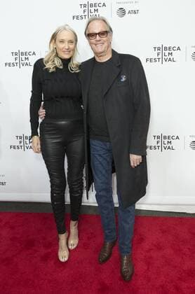 US: 2017 Tribeca film festival opening night Margaret DeVogelaere, Peter Fonda attend movie Clive Davis: The Soundtrack Of Our Lives Premiere at Radio City Music Hall during Tribeca Film Festival opening night  LevxRadin
