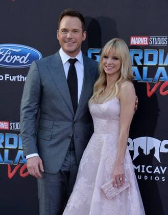 Cast member Chris Pratt and his wife, actress Anna Faris attend the premiere of the sci-fi motion picture Guardians of the Galaxy Vol. 2 at the Dolby Theatre in the Hollywood section of Los Angeles on April 19, 2017. Storyline: Set to the backdrop of Awesome Mixtape 2, Guardians continues the team s adventures as they unravel the mystery of Peter Quill s true parentage.  LAP2017041902 JIMxRUYMEN