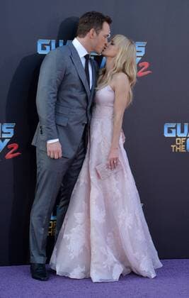 Cast member Chris Pratt and his wife, actress Anna Faris attend the premiere of the sci-fi motion picture Guardians of the Galaxy Vol. 2 at the Dolby Theatre in the Hollywood section of Los Angeles on April 19, 2017. Storyline: Set to the backdrop of Awesome Mixtape 2, Guardians continues the team s adventures as they unravel the mystery of Peter Quill s true parentage.  LAP2017041917 JIMxRUYMEN