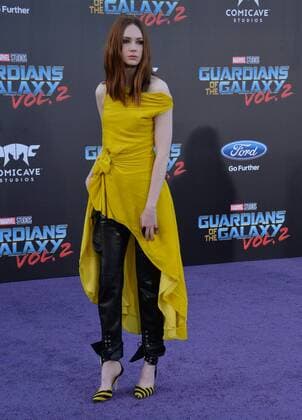 Cast member Karen Gillan attends the premiere of the sci-fi motion picture Guardians of the Galaxy Vol. 2 at the Dolby Theatre in the Hollywood section of Los Angeles on April 19, 2017. Storyline: Set to the backdrop of Awesome Mixtape 2, Guardians continues the team s adventures as they unravel the mystery of Peter Quill s true parentage.  LAP2017041930 JIMxRUYMEN