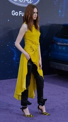 Cast member Karen Gillan attends the premiere of the sci-fi motion picture Guardians of the Galaxy Vol. 2 at the Dolby Theatre in the Hollywood section of Los Angeles on April 19, 2017. Storyline: Set to the backdrop of Awesome Mixtape 2, Guardians continues the team s adventures as they unravel the mystery of Peter Quill s true parentage.  LAP2017041934 JIMxRUYMEN